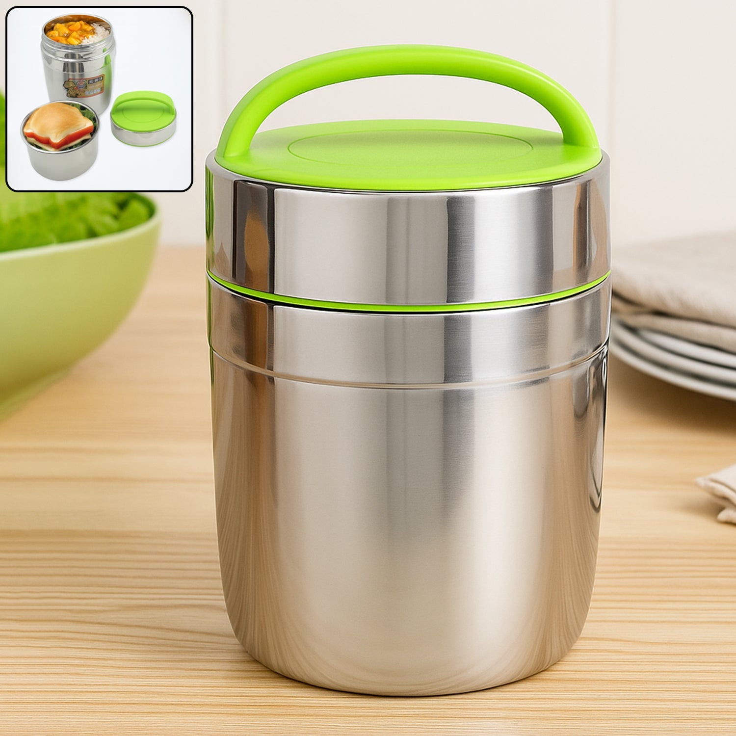 LEAK-PROOF THERMOS FLASK FOR HOT FOOD, WARM SOUP CUP, VACUUM INSULATED LUNCH BOX, FOOD BOX FOR THERMAL CONTAINER FOR FOOD STAINLESS STEEL (1.8 L) LEAK-PROOF THERMOS FLASK FOR HOT FOOD, WARM SOUP CUP, VACUUM INSULATED LUNCH BOX, FOOD BOX FOR THERMAL CONTAINER FOR FOOD STAINLESS STEEL (1.8 L)